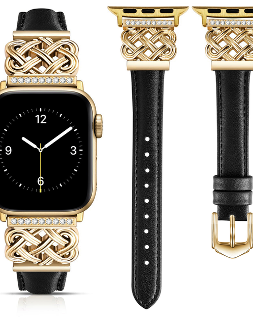 Load image into Gallery viewer, Apple Watch Strap with Chinese Knot and Diamond Inlay Metal Buckle for Series 1-10 and SE

