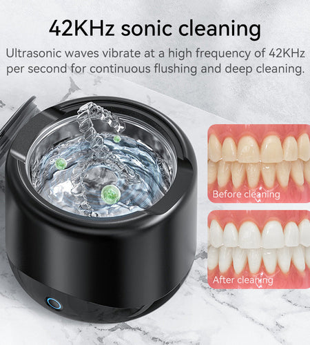 Ultrasonic cleaning machine portable and multifunctional home jewelry denture cleaner toothbrush head and tooth cover cleaner