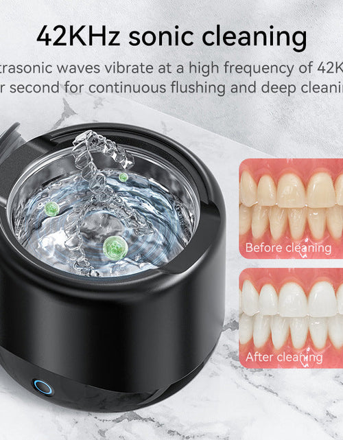 Load image into Gallery viewer, Ultrasonic cleaning machine portable and multifunctional home jewelry denture cleaner toothbrush head and tooth cover cleaner
