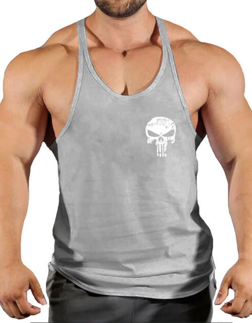 Load image into Gallery viewer, Fitness vest men's loose sleeveless T-shirt sports clothes camisole sports training top
