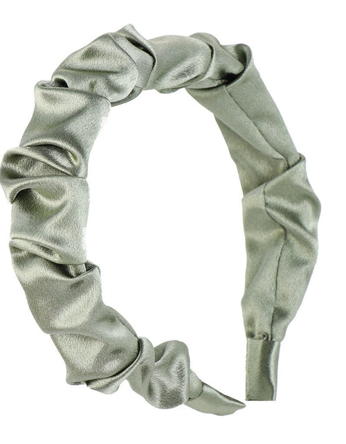 Load image into Gallery viewer, Multi color retro solid satin pleated hair compression headband
