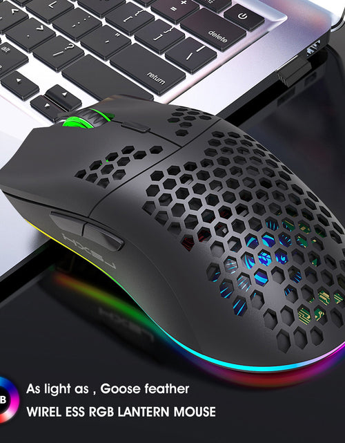 Load image into Gallery viewer, Lightweight hollow hole mouse RGB wireless 2.4G charging game light computer office mouse
