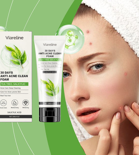 Viareline Salicylic Acid Cleanser Gently Cleanses Face, Refreshing Oil Control, Delicate Pores, Moisturizing And Brightening