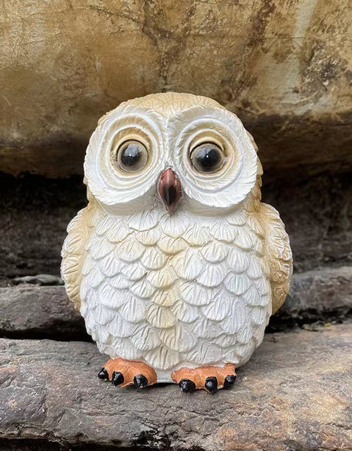 Load image into Gallery viewer, Statue decoration owl resin solar decoration
