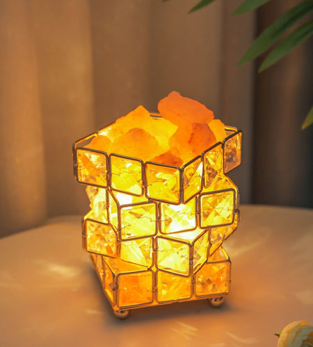 USB Crystal Table Lamp Three Color Dimming Magic Cube Stone Romantic Atmosphere Lights Bedroom Bedside Night Light For Home Room