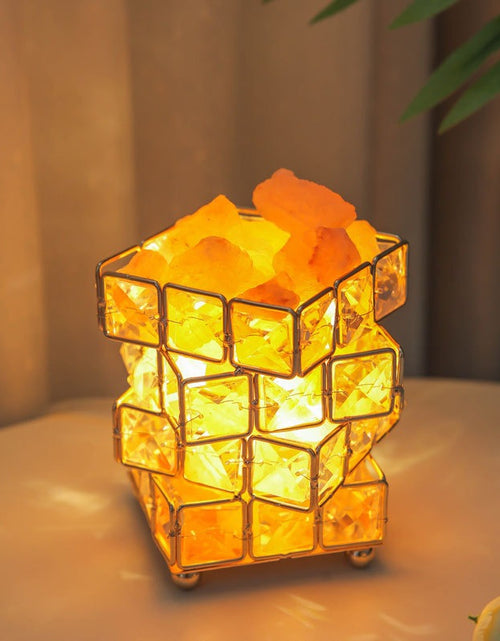 Load image into Gallery viewer, USB Crystal Table Lamp Three Color Dimming Magic Cube Stone Romantic Atmosphere Lights Bedroom Bedside Night Light For Home Room
