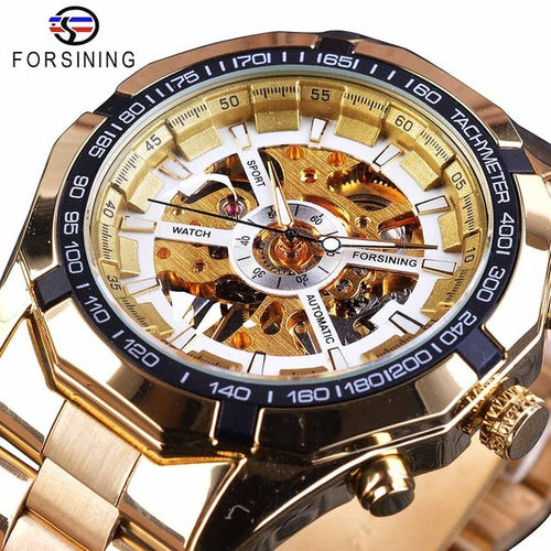 Load image into Gallery viewer, Silver Stainless Steel Waterproof Mens Skeleton Watches Top Brand Luxury Transparent Mechanical Male Wrist Watch
