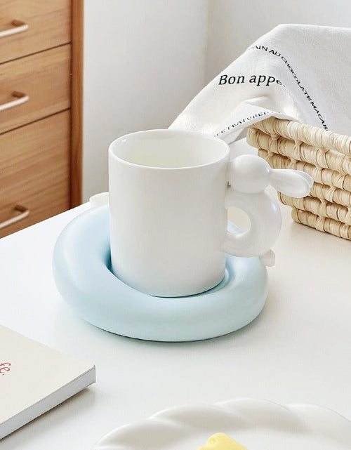 Load image into Gallery viewer, Rabbit Coffee Cup Milk Ceramic Cup And Saucer Set Design Sense Ins Niche Afternoon Tea High Value Mug
