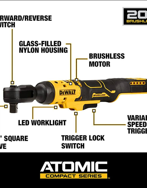 Load image into Gallery viewer, DEWALT DCF512B ATOMIC COMPACT SERIES™ 20V MAX* Brushless 1/2 in. Ratchet (Tool Only)
