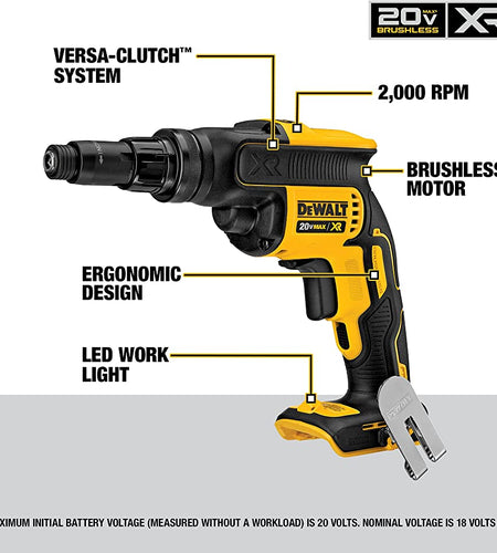 DEWALT DCF622B 20V MAX* XR Versa-ClutchTM Adjustable Torque Screwgun (Tool Only)