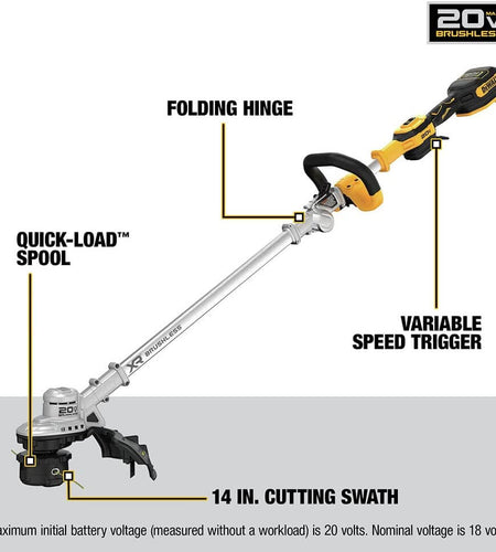 DEWALT DCST922B 20V MAX* 14 in Cordless Folding String Trimmer (Tool Only)