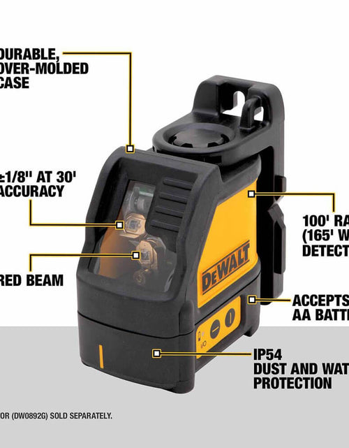 Load image into Gallery viewer, DEWALT DW088K Self Leveling Horizontal/Vertical Red Cross Line Laser
