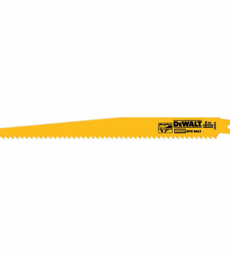 DEWALT DW4803 Wood Cutting 9" 6 TPI Taper Back Bi-Metal Reciprocating Saw Blade (5 Pk)