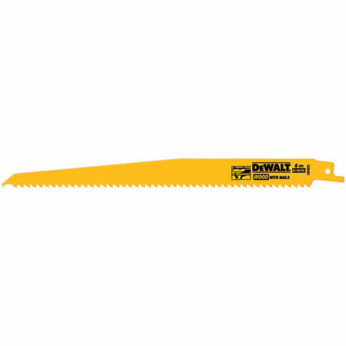 Load image into Gallery viewer, DEWALT DW4803 Wood Cutting 9" 6 TPI Taper Back Bi-Metal Reciprocating Saw Blade (5 Pk)
