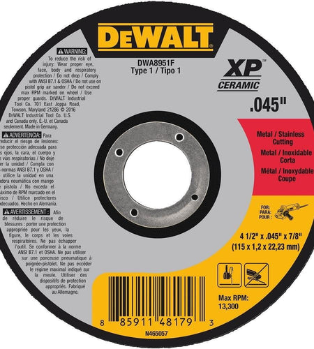 DEWALT DWA8951F ELITE SERIES™ Cutting Wheels 4-1/2" x 0.045" x 7/8"