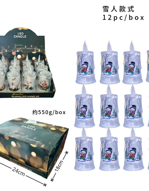 Load image into Gallery viewer, Christmas led electronic candle light Christmas snowman elk decoration luminous night light atmosphere light ornaments

