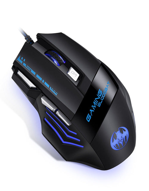 Load image into Gallery viewer, USB wired optical gaming mouse with 8 buttons illuminated breathing light firepower button
