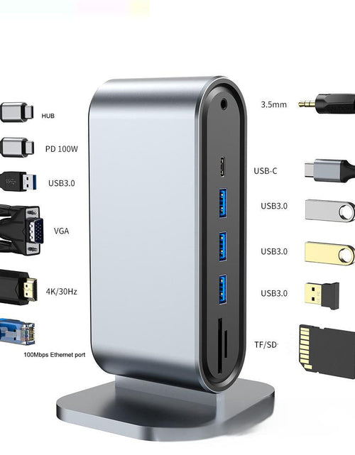 Load image into Gallery viewer, 12 in one docking station Typec vertical multi interface suitable for Apple, Huawei, Mac docking stations
