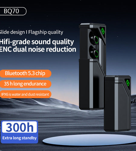 BQ70 wireless Bluetooth earphones with in ear digital display, long battery life, Bluetooth 5.3 hot selling pull-out compartment, high frequency