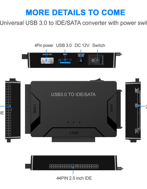 Load image into Gallery viewer, USB Easy Drive Cable SATA Easy Drive Cable USB 3.0 One to Three USB 3.0 to SATA/ide
