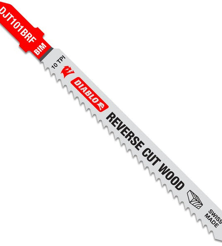 Diablo DJT101BRF5 4 in. 10 TPI Bi-Metal T-Shank Jig Saw Blades for Reverse Cuts in Wood (5-Pack)