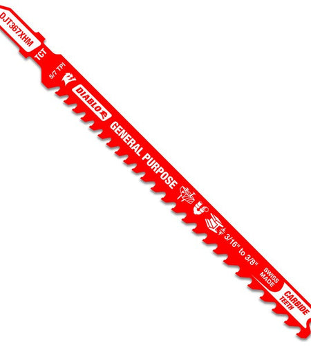 Diablo DJT367XHM 5-1/4 in. 5/7 TPI Carbide T-Shank Jig Saw Blade for General Purpose Applications