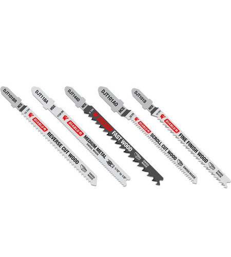 Diablo DJT5S 5pc High Carbon Steel/High Speed Steel T-Shank Jig Saw Blade Set for Wood & Metal (5-Piece)