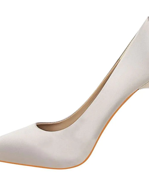 Load image into Gallery viewer, White Satin High Heels for Women - Stylish Pointed Shoes
