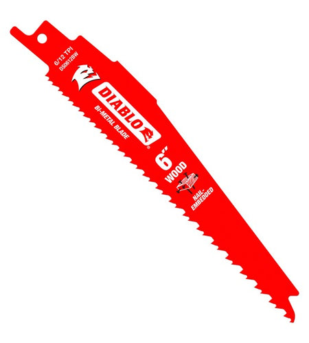 Diablo DS0612BW5 6 in. Bi-Metal Recip Blade for Nail Embedded Wood (5-Pack)