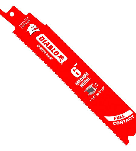 Diablo DS0614BF5 6 in. Bi-Metal Recip Blade for Medium Metal Cutting (3/32 in. to 5/16 in.) (5-Pack)