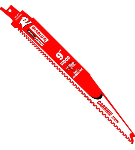 Diablo DS0906CWS3 9 in. Demo Demon Carbide Recip Blade for Nail-Embedded Wood (3 Pack)