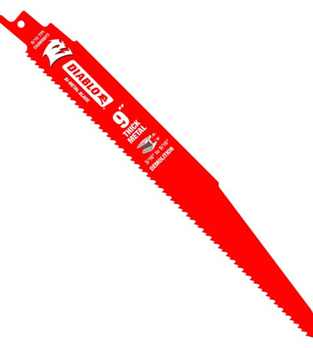 Diablo DS0908BFD5 9 in. Bi-Metal Recip Blade for Thick Metal/Demolition (3/16 in. to 9/16 in.) (5-Pack)