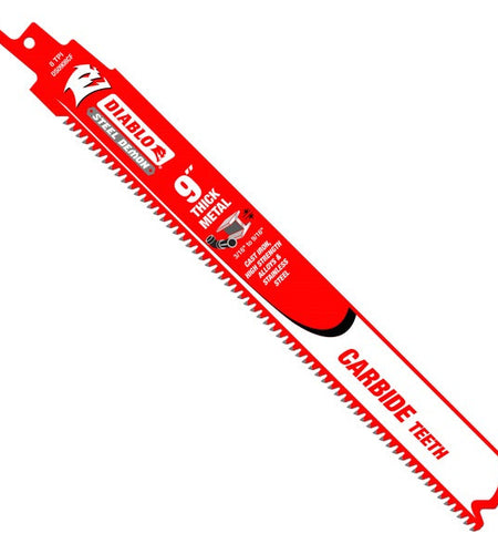 Diablo DS0908CF3 9 in. Steel Demon Carbide Recip Blades for Thick Metal (3/16 in. - 9/16 in.) Cutting (3-Pack)
