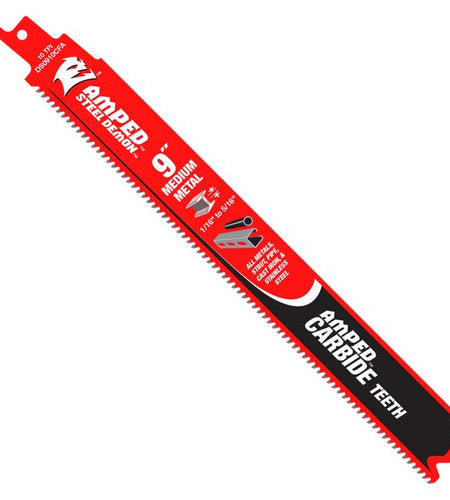 Diablo DS0910CFA3 Diablo 9 in. 10 TPI Steel Demon® Amped™ Medium Metal Carbide Reciprocating Saw Blade (3-Pack)