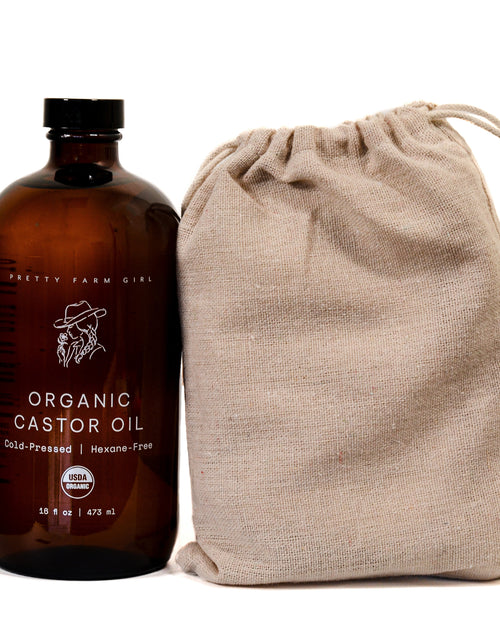 Load image into Gallery viewer, Organic Pure Castor Oil + Cloth Pack Bundle
