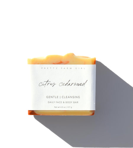 Citrus Cedarwood Handmade Tallow and Goat Milk Soap Bar