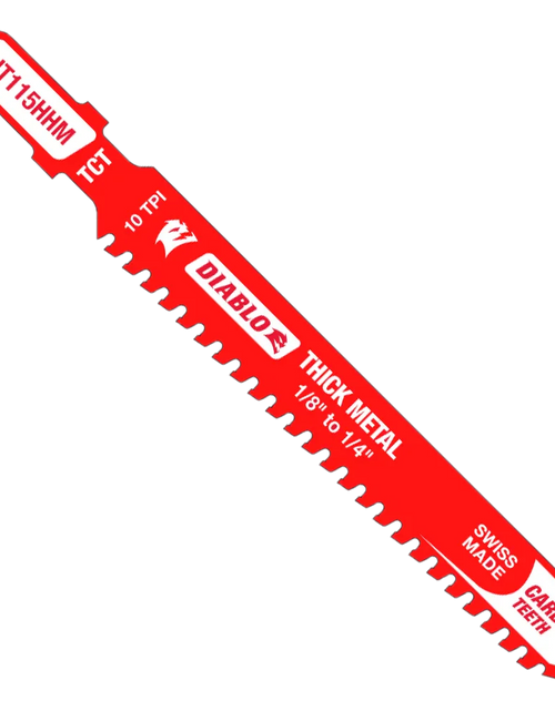 Load image into Gallery viewer, Diablo DJT155HHM 3-3/5 in. 10 TPI Carbide T-Shank Jig Saw Blade for Thick Metal
