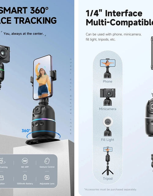 Load image into Gallery viewer, P03  AI Smart Gimbal 360° Auto Face Tracking Gimbal All-in-one Rotation For Smartphone video Vlog Stabilizer Phone Holder
