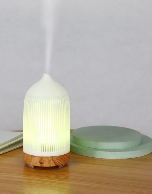 Load image into Gallery viewer, 7 Color Aromatherapy Lamp Aromatherapy Machine Ultrasonic Atomization Mini Desktop Humidifier Home Bedroom Wood Grain Aromatherapy Machine
