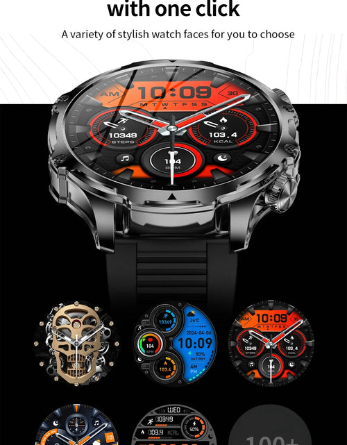 Load image into Gallery viewer, AK75 Smart Watch Flashlight  Men Outdoors Sports Fitness Tracker 700mah Large Battery BT Calling LED Light Smartwatch
