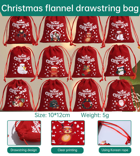 Christmas Gift Velvet/linen Drawstring Bags Bracelet Jewelry Candy Packaging Bags
