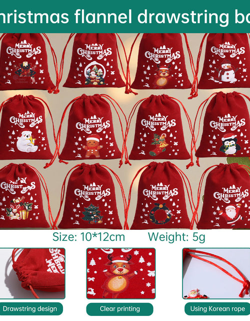 Load image into Gallery viewer, Christmas Gift Velvet/linen Drawstring Bags Bracelet Jewelry Candy Packaging Bags
