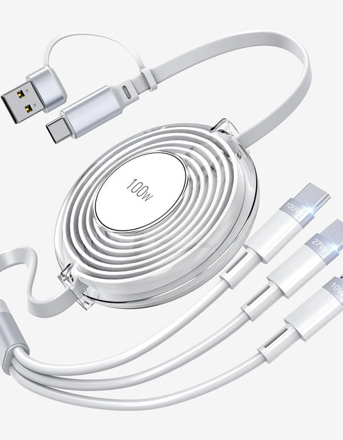 Load image into Gallery viewer, New 100W TypeC multifunctional telescopic interface with two to three data cables and PD fast charging five in one design
