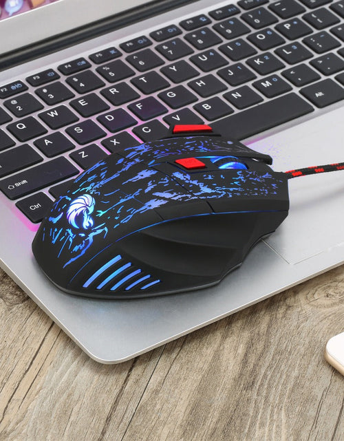 Load image into Gallery viewer, Flowing Crack Colorful Luminous Gaming Mouse Wired Blaze Bird Mouse
