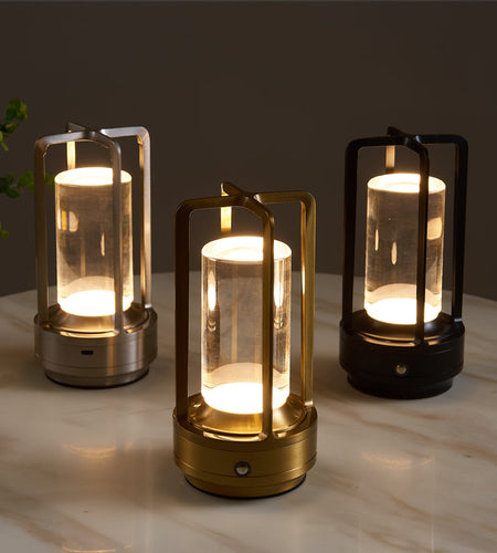 Crystal table lamp cross bedside desk bar atmosphere restaurant home touch charging USB night light