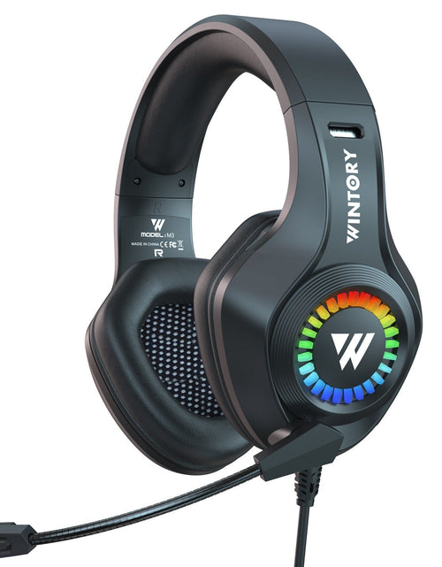 Load image into Gallery viewer, Head mounted gaming headphones wired e-sports luminous earphones mobile phones computers cool anchor headphones
