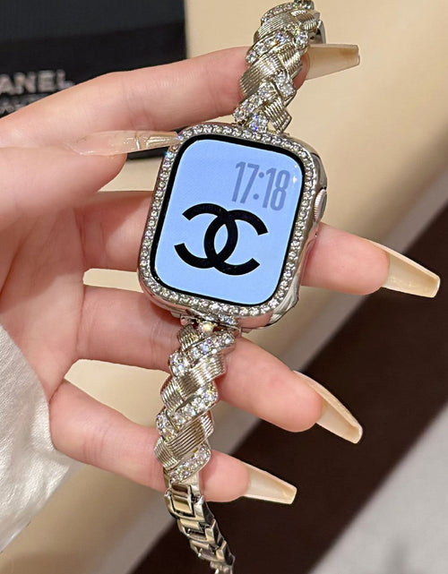 Load image into Gallery viewer, Wheat Spike Diamond-Encrusted Metal Starlight Watch Band for Apple Watch Female
