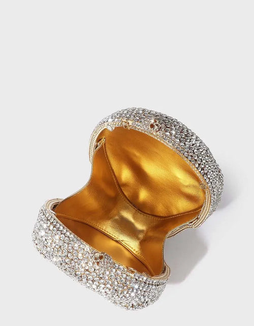 Load image into Gallery viewer, Diamond Halloween Skull Head Clutch Bags Women Rhinestone Evening Purse Wedding Handbags Crystal Chain Gold Silver Day Clutches
