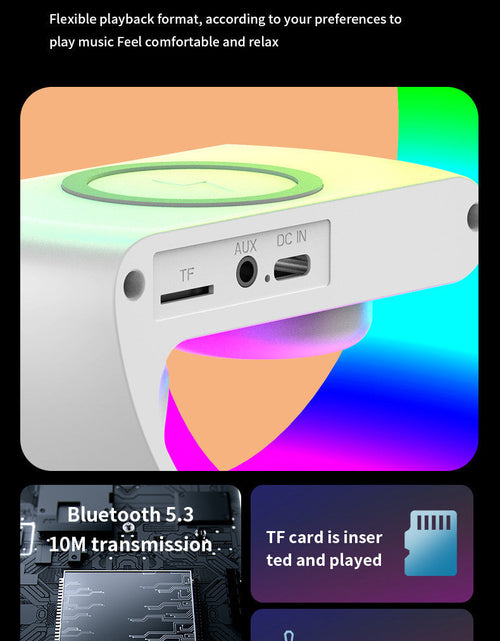 Load image into Gallery viewer, Bluetooth Speaker G63 Colorful Lights Clock Wireless Charging Multifunctional Bluetooth Speaker Colorful Atmosphere Alarm Clock
