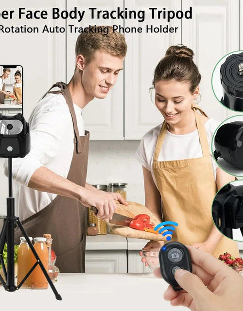 Load image into Gallery viewer, 360° Rotation Automatic Face Tracking Gimbal Mobile Phone Holder APP-Free AI Face Recognition Phone Tripod for Live Vlog Video
